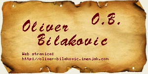 Oliver Bilaković vizit kartica